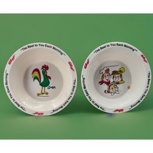 Kellogg's Vintage 1995‎ Cereal Bowls Set of 2 Snap, Crackle, Pop And Corny